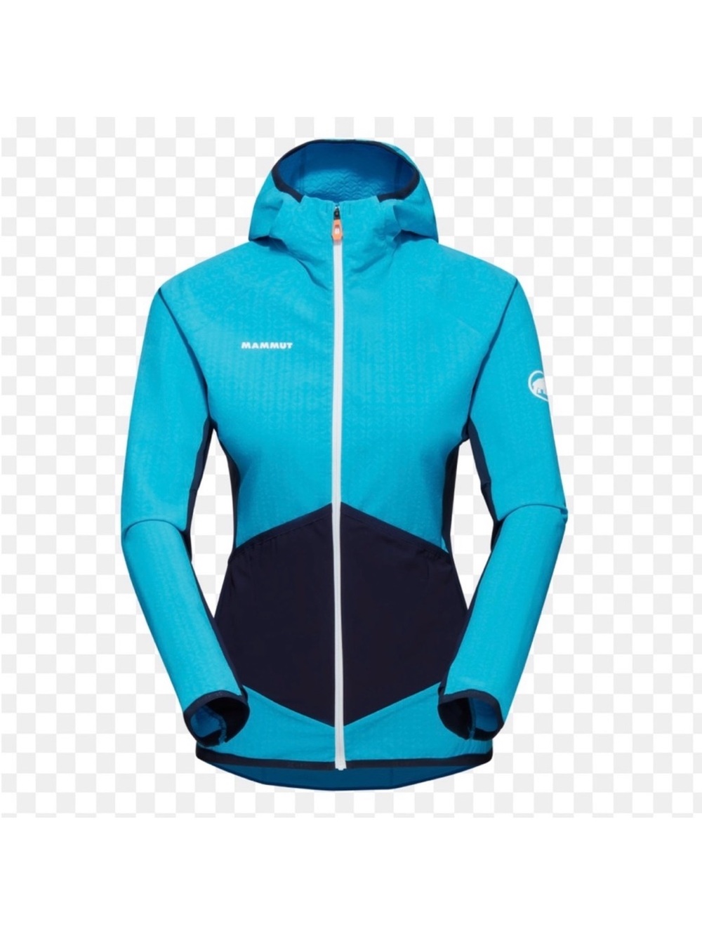 Mammut Women’s Turquoise and Navy Hooded Ski Softshell Jacket